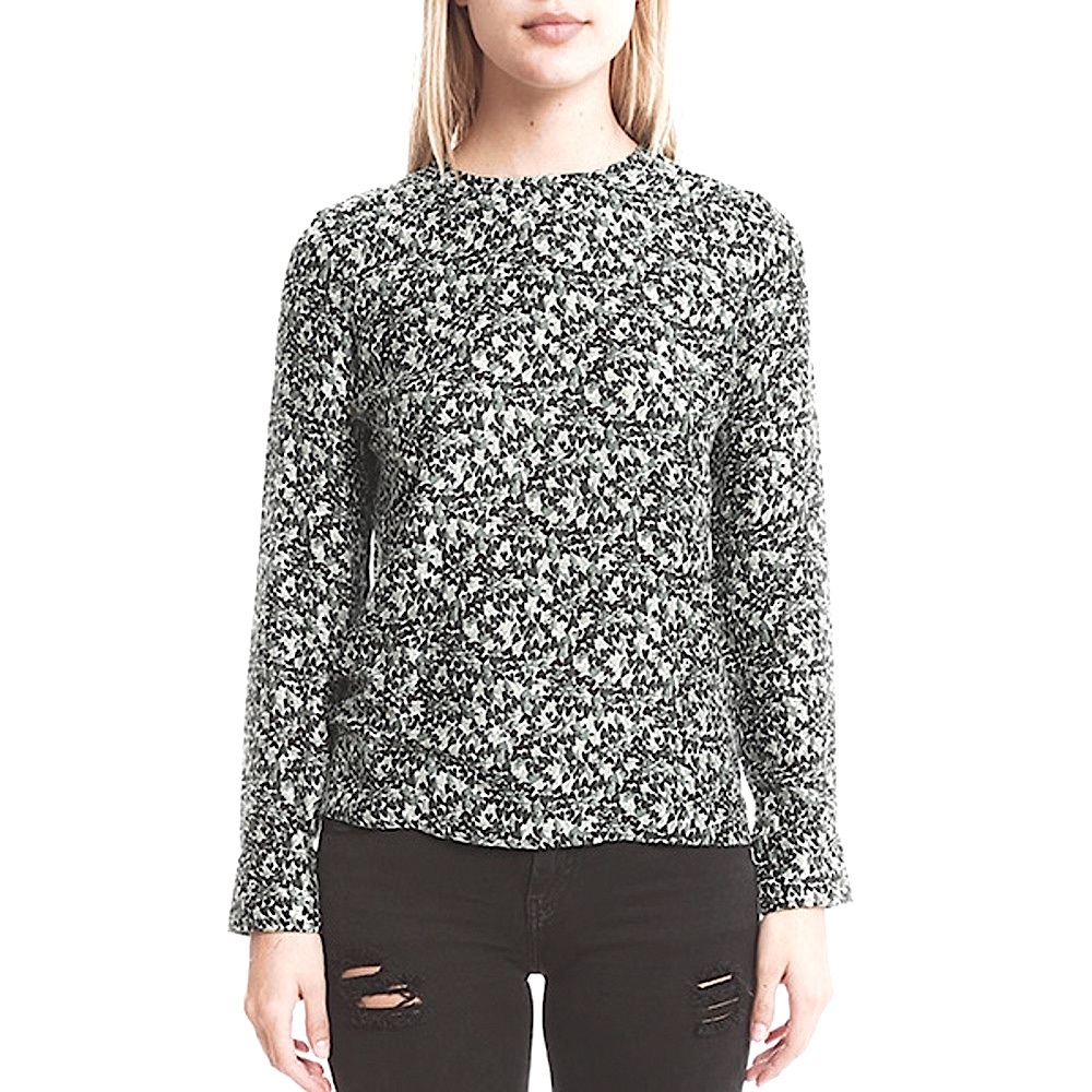 Warm » Cozy » Super Soft Pullover Speckled Grey & White Sweater w/Crew Neckline - Picture 5 of 15